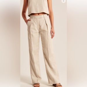 Abercrombie and Fitch Premium Linen Tailored Pants Beige size 29| 8